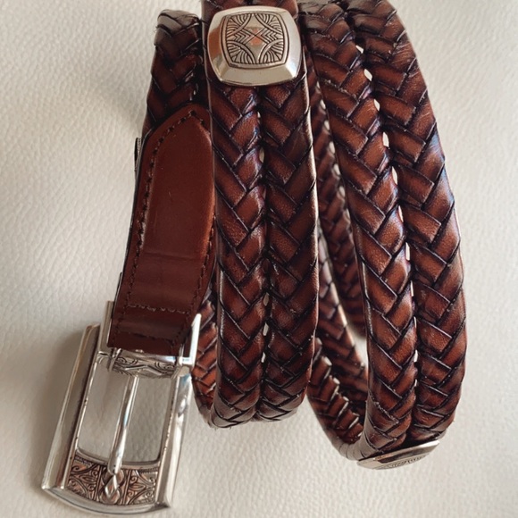 Brighton Brown Leather Belt with Silver details